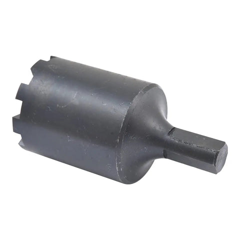 Beefy 1/2 Inch Shank Knee Feed Adapter Converts Power Drill To Heavy Duty Mill Power Feed With Flats For Secure Grip and a square shank.