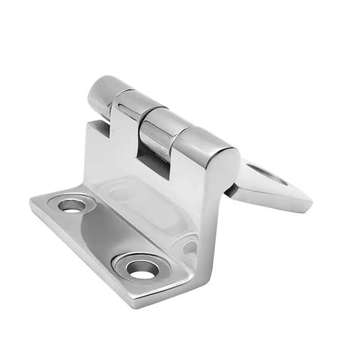 Rock Solid Polished Bent Plate Hinges Crafted From Quality 316 Stainless Steel Smooth Action Cabinet Door And Window Mounts Heavy Duty Loose Leaf Hardware Brackets 60X37Mm Single Unit close-up view.