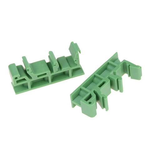 Green 20 Pack DIN Rail PCB Mount Bracket Clips for C45 Rail Fits 35mm and 15mm Wide Rails Easy Install and Detach Carrier Clips Panel Mount Ready System DIY Friendly