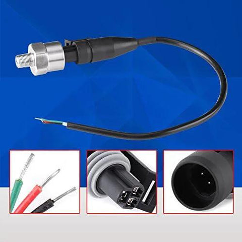 100 PSI pressure transducer sensor with 316 stainless steel body and 1/8 in NPT thread, black cable