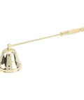Slick Stainless Steel Candle Snuffer With Ergonomic Long Handle And Hassle Free Wick Control For Tapered Dinner Candles And Fresh Home Decor Setup In Classic Gold Finish, detailed view.