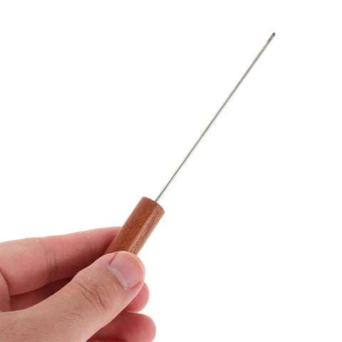 Two Piece Fishing Bait Needle Tool Set Stainless Steel With Blossom Wood Handles For Worm Threading And Hook Maintenance Portable Sea Fishing Go-To Gear For Worm threading