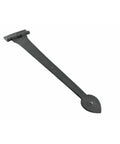 Heart Style Wrought Iron Strap Hinge, 18 Inch, Black Flush Mount with Spade Tip, shown horizontally on white background.
