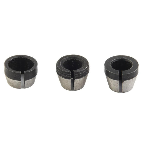 Three Piece Collet Chuck Set 6mm 6.35mm 8mm for engraving machines, electric routers, and milling cutters in hardened steel