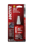 Loctite 262 red high-strength threadlocker bottle in blister-pack packaging, 36 ml.