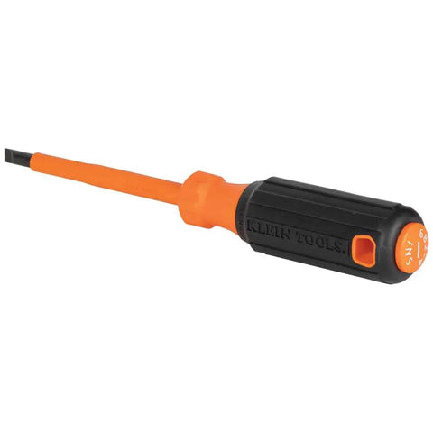 Insulated Screwdriver Set With 1000V Rating, 4 Inch Round Shanks, Square Tip, Phillips, And Slotted Tips, Cushioned Grip Handles