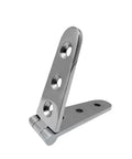 8 Piece 30x152mm Door Strap Hinges Set In Marine Grade 316 Stainless Steel With Six Hole Mounting, open hinge detail view