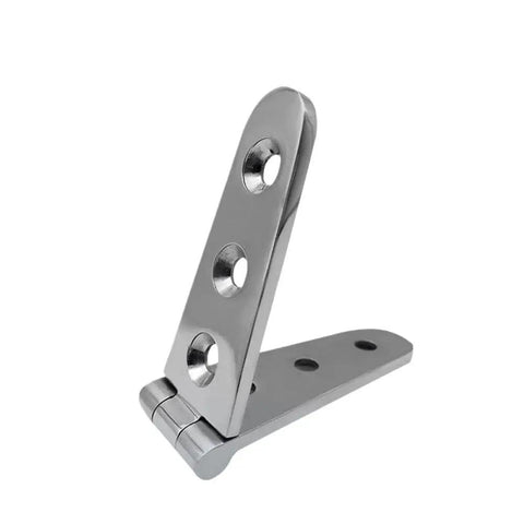 8 Piece 30x152mm Door Strap Hinges Set In Marine Grade 316 Stainless Steel With Six Hole Mounting, open hinge detail view