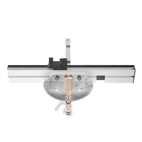 Heavy Duty Aluminum Miter Gauge With Solid Brass Handle And 450mm Scale for precise 27 degree cuts on table and band saws.