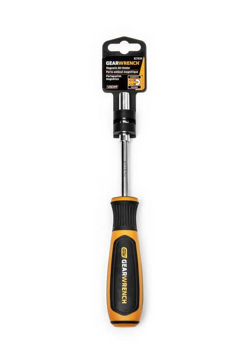 One Quarter Inch Magnetic Bit Holder Screwdriver Handle With Speed Zone Grip, dual material, oil and solvent resistant
