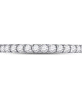 Clean Vibes 14K White Gold Round Diamond Single Stack Ring For Women Featuring Machine Set Stones And Heavy Duty Craftsmanship Built To Flex Daily With Absolutely Zero Hassle, side view, diamond accents visible.