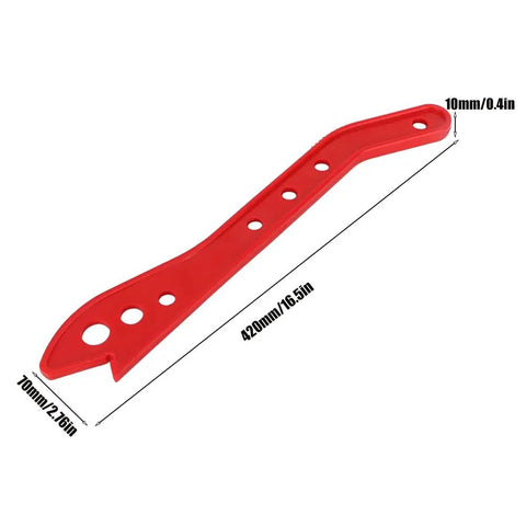 Durable Heavy Duty Table Saw Push Stick And Ergonomic Woodworking Safety Block, 16.5 inches long, red ABS plastic for safe use.