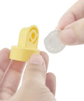 Replacement O Ring Kit With Two Membranes For Harmony Manual Breast Pump BPA Free FDA Registered Medical Device Easy Replacement To Restore Suction And Pump Performance, yellow O-ring and membrane in hand