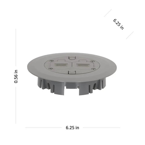 Round Floor Box Cover Kit Nonmetallic With Two Lift Lids For Hubbell Raco 5511 Floor Box Gray Keeps Receptacles Covered When Not In Use