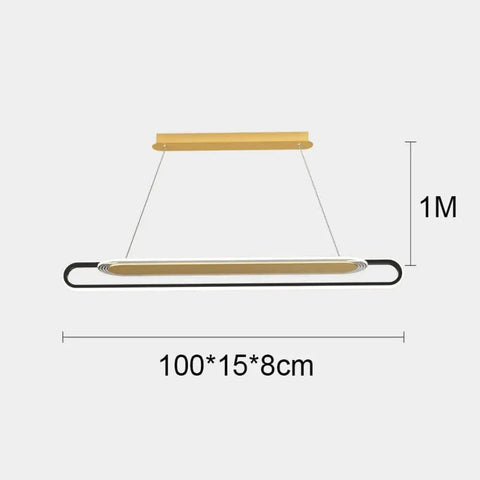 Long Ring Aluminum Pendant Light With Acrylic Shade Modern LED Ceiling Hanging Lamp dimensions