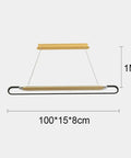 Long Ring Pendant Light With Acrylic Shade, Modern LED Ceiling Hanging Lamp dimensions 100x15x8cm, black aluminum ring