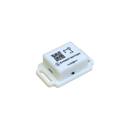 WiFi Vibration Sensor With Three Axis Accelerometer Up To 1.6 KHz For Makers And Hobbyists Online Streaming Or AP Mode Local Access Includes Free Device Hub Software Ideal For DIY Motion Monitoring, white plastic module with QR code