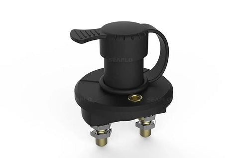 Battery Disconnect Switch 32V 1250A Max 275A Draw Push Button Rotary Actuator ON OFF ON Operation White Dust Proof Cap Removable Key In OFF Position Battery Isolator