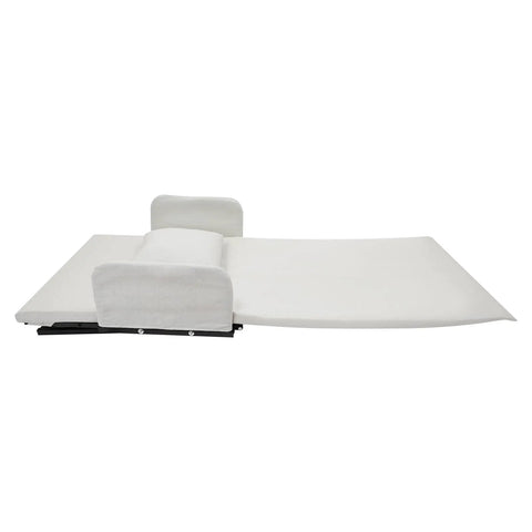 Adjustable Electric Bed Backrest For Elderly And Pregnancy Relief, beige fabric cover, steel frame, designed for comfort.