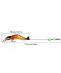 Five Piece Soft Luminous Shrimp Lure Set With Hooks And Beads Glow In The Dark Silicone Shrimp Baits for Night Fishing with dimensions