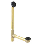 21-Inch Lift And Lock Tub Waste And Overflow Drain Assembly In Matte Black, Built Tough Brass Construction, Heavy-Duty 20 Gauge