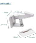 Dimensions of 16 Pack Cabinet Locks Standard Length With 3M Adhesive No Drilling No Tools Required Child Safety Latches shown
