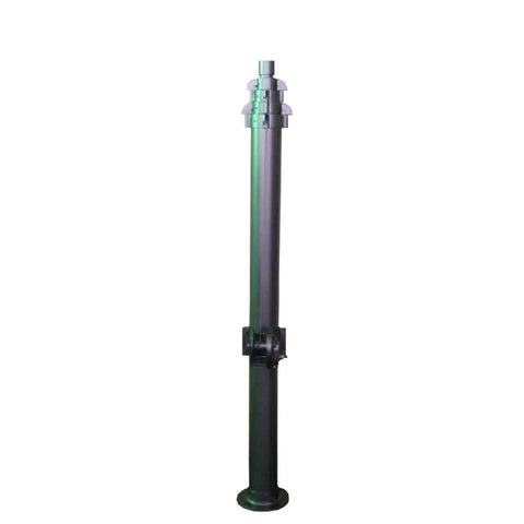 Heavy Duty Hand Crank Telescopic Mast Four Meter Aluminum Pole with green finish and base for broadcast lighting setup.