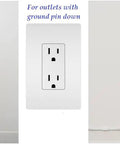 Before and after installation of Ultra Thin Outlet Concealer Kit With Cord Concealer And Flat Extension Cord Power Strip For Hidden Cables