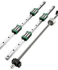 Two HGR20 1500 mm Linear Guide Rails Kit With Four Blocks And RM1605 1500 mm Ballscrew BF12 BK12 Kit Pre Drilled Holes