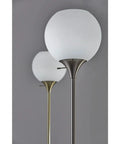 Fiona Torchiere Floor Lamp In Brushed Steel With Marble Base And Opal Glass Shade Modern Tall Decor Lighting For Living Room