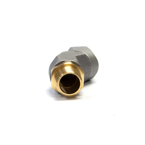 3/4 Inch Fuel Hose Swivel 360 Degree Rotating Connector For Fuel Nozzle And Hose No Twist Design Zinc Alloy Rust Resistant Easy Install Durable Marine RV Boat Use, brass fitting close-up