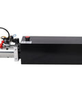 Heavy Duty 12V DC Hydraulic Power Unit Steel Tank Pump For Dump Trailer Lift Gate with sturdy motor and control valve.