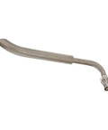 70560 Return, Oil Faucet Male, 11.875" shiny stainless steel faucet with curved spout for kitchen plumbing.