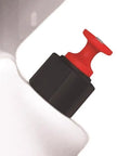 Close-up of adjustable spray tip on 1 Gallon Tank Sprayer With Adjustable Spray Tip For Lawn Care And Garden Spraying Portable White Plastic Handheld Sprayer Perfect For Pesticides Herbicides And Fertilizers