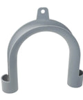 Gray U-shaped washer drain hose guide mounting bracket WH41X10133 replacement part, durable, prevents leaks, keeps hose in place.