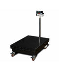 Heavy Duty Digital Bench Scale Featuring Industrial Shipping Platform With Eight Hundred Pound Capacity And Point Zero Five Pound Precision on wheels