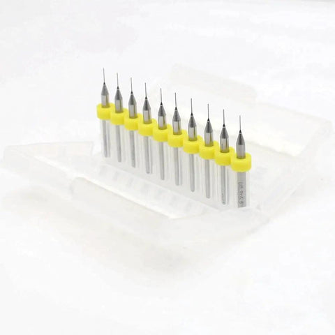 Ultra Sharp Carbide PCB Drill Bits Kit With 0.3mm And 0.35mm Micro Twist Drills, 10 Pieces in protective case