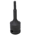 Black 1/2-inch hex bit socket adapter, 42CrMo alloy, for impact wrenches (rotary sleeve H5)