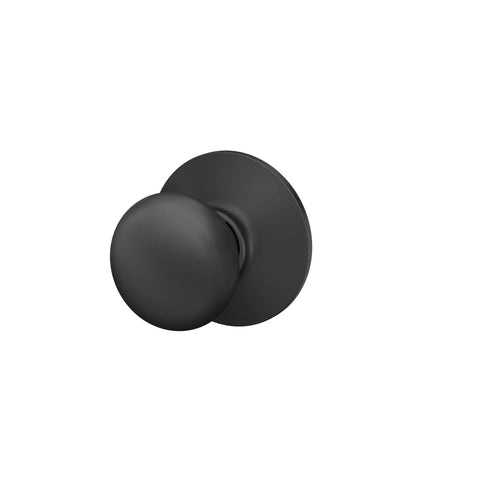 Plymouth Hall And Closet Passage Door Knob Matte Black Non Locking Interior Door Hardware With Self Aligning Screws For Easy Install