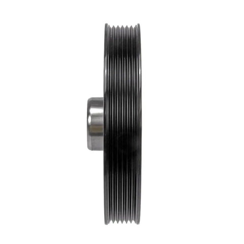 Side view of Saturn Aura Harmonic Balancer 2007 2008 Black Serpentine Drive Belt Type Keyway Replacement Part For OEM 12555691