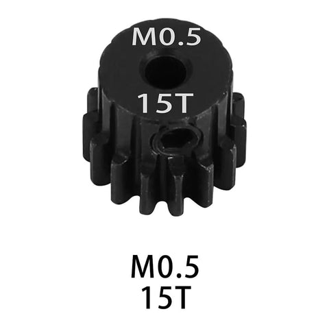 0.5M Pinion Gear Set For 1 By 24 And 1 By 28 RC Cars And Trucks 2Mm Shaft Hardened Steel 15T Durable Replacement