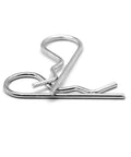 Top Shelf Hairpin Cotter Pins.125 X 2 9/16 Inch Zinc Plated Low Carbon Steel Hitch Retaining Clips viewed from above.