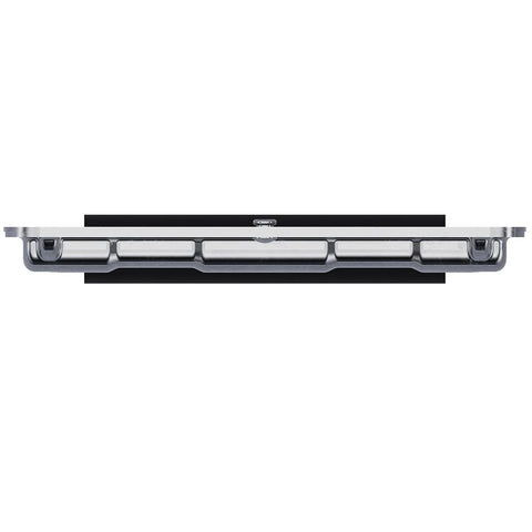 Spring Loaded Surface Mount Handle in steel with padded rubber grip, retracts when not in use, top view, supports up to 500 lbs