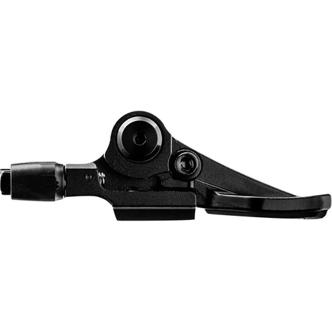 Side view of Range Dropper Lever For MTB 22.2mm Clamp, SRAM MatchMaker X Compatible, Black, showing smooth dropper activation