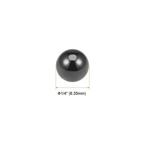 Close-up of ceramic bearing ball, 1/4 inch diameter, Si3N4 silicon nitride, G5 precision.