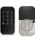 Rock Solid Smart Door Lock With Touchscreen Keypad And Z Wave 2 Hub Free Remote App Control For Hella Secure Keyless Entry in satin nickel