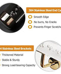 Top Shelf Acrylic Stair Handrail With Premium Gold Hardware Non Slip Wall Mount Grab Bar showing 304 stainless steel end caps and brackets.