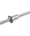 CNC Ball Screw With Flange 25mm Guide, 200mm To 2500mm Length, Lead Pitch 5mm Or 10mm, Single Nut Or Double Nut, Right Hand Threads, low friction ball screw with flange