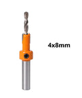 Badass 4x8mm Countersink Drill Bit For Woodworkers Quick Flush Hole Opener with a silver shank and orange body.