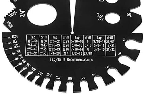 Wen ME210G metric/imperial thread-pitch multi-gauge, black metal with white markings